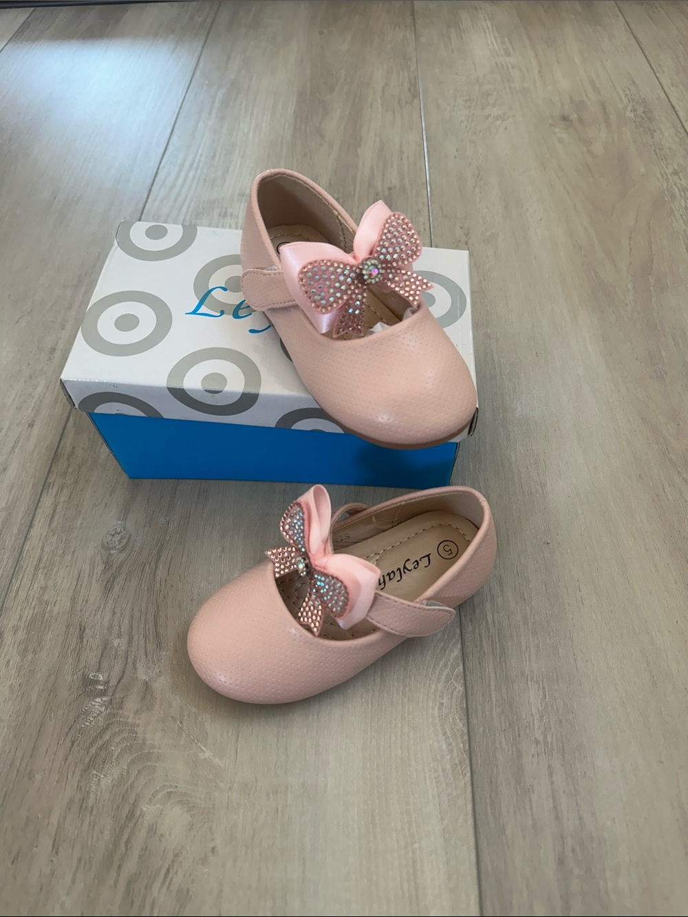 Pink Crystal Bow Mary Jane Kids Dress Shoes